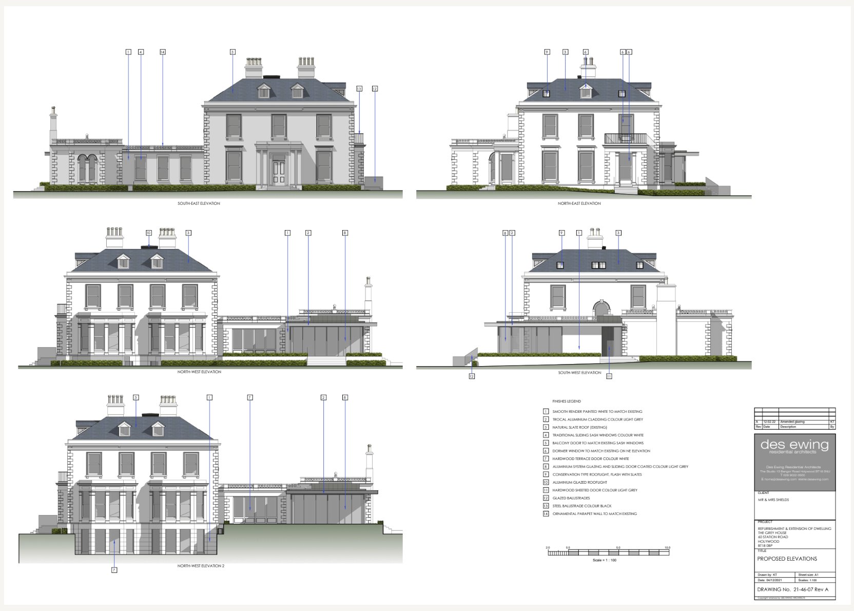 Proposed elevations by Des Ewing Architects